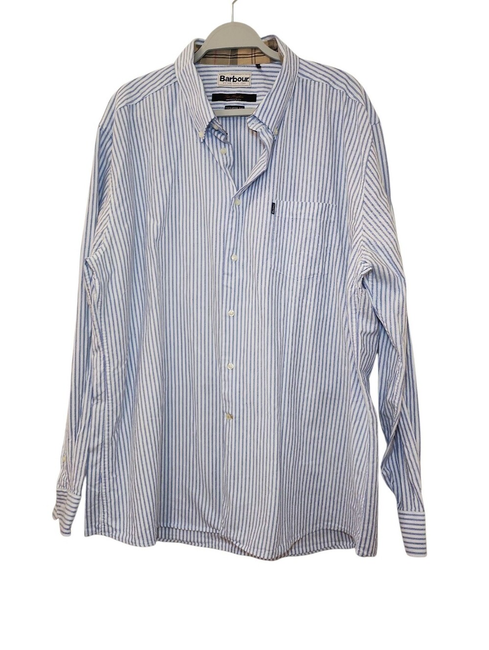 Barbour 100% Cotton men's striped long-sleeve button-down shirt Size XL